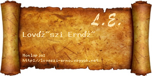 Lovászi Ernő névjegykártya